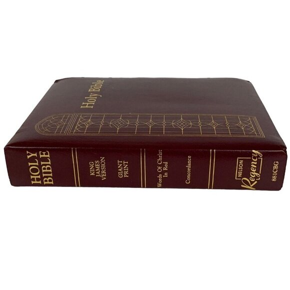 Giant Print Holy Bible King James Version Reference Nelson Regency Burgundy 1991 - Picture 7 of 12